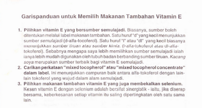 Tips pilih suplemen vitamin E