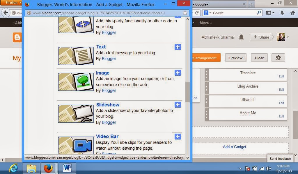 World's Information How to Add Image Slideshow To Your Blogger or site