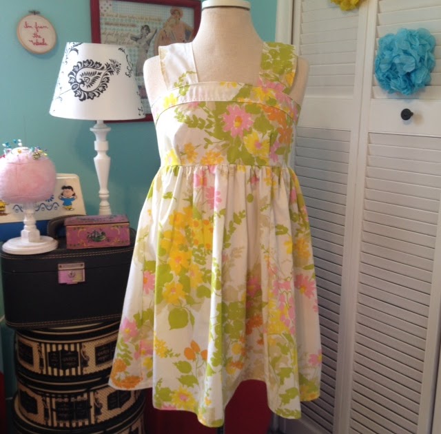 Vintage Bed Sheet Fabric Dresses anniescupboards