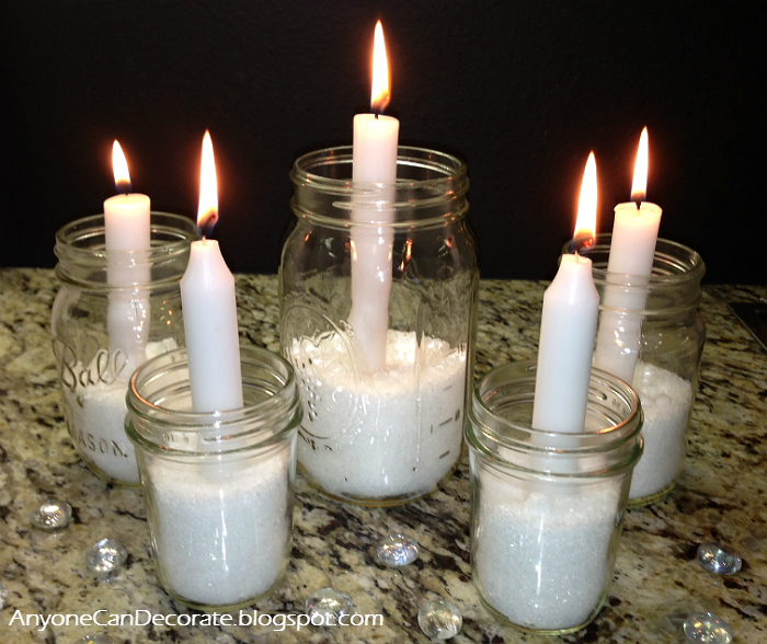Anyone Can Decorate Simple Mason Jar Candle Holders