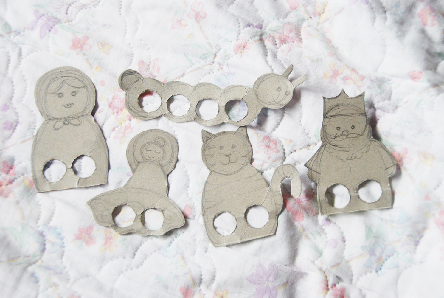 The Pink Doormat Cardboard Finger Puppets