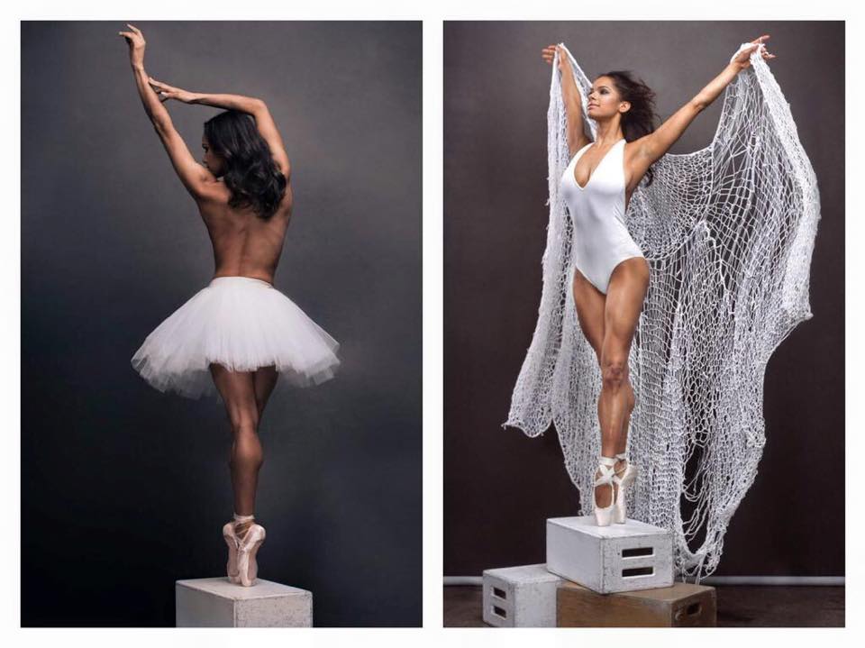 Темнокожая балерина отдалась в зале