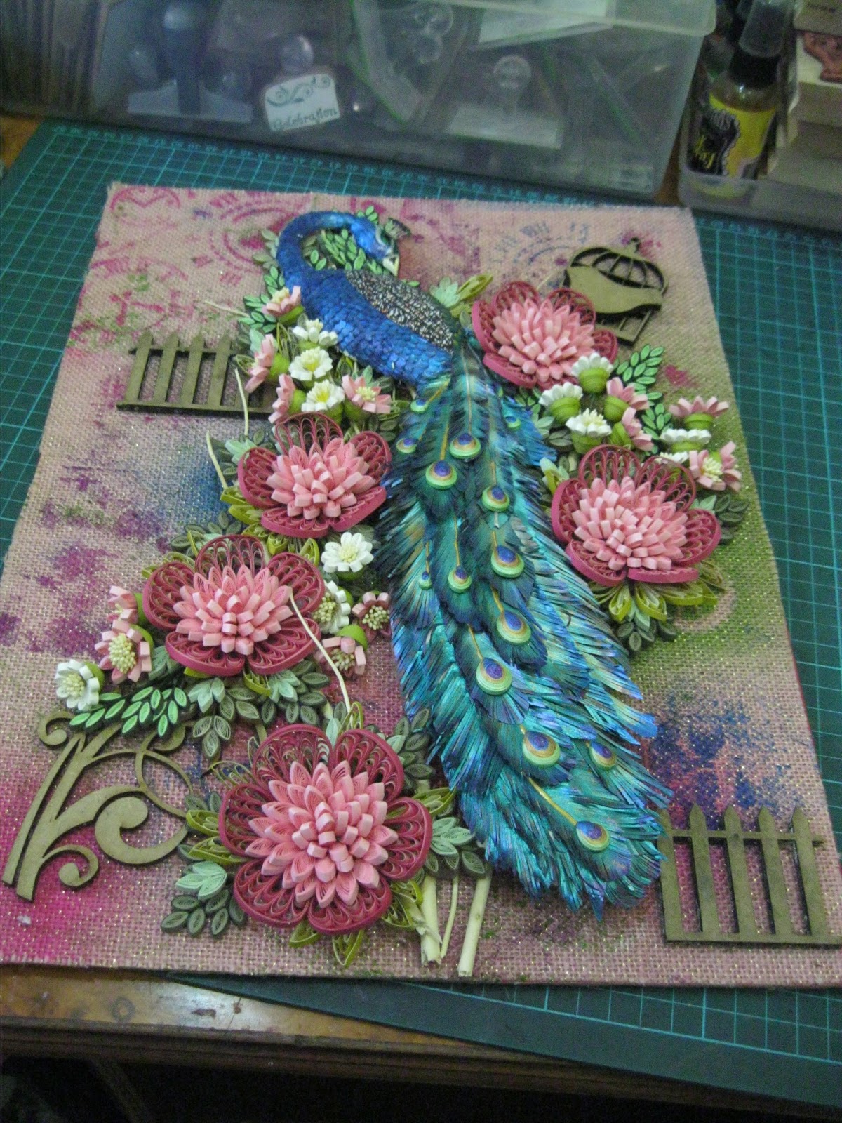 aura craft PEACOCK INDIAN NATIONAL BIRD IN PAPER QUILLING
