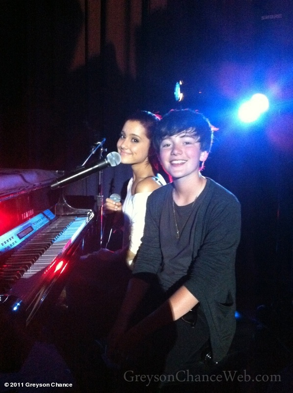 Ariana Grande and Greyson Chance Greyson Chance's photo Just finished 