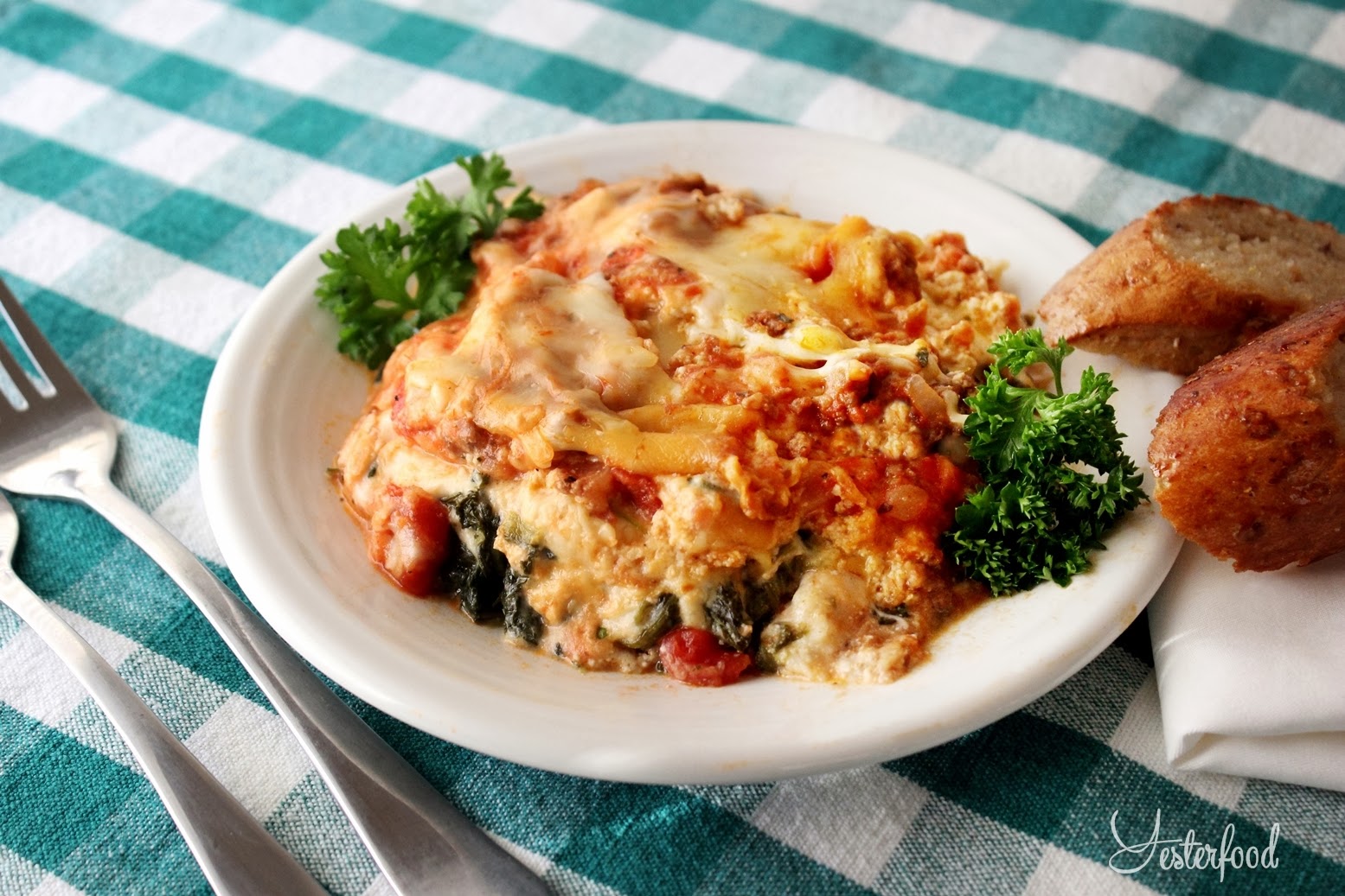 Yesterfood Spinach Alfredo Crockpot Lasagna