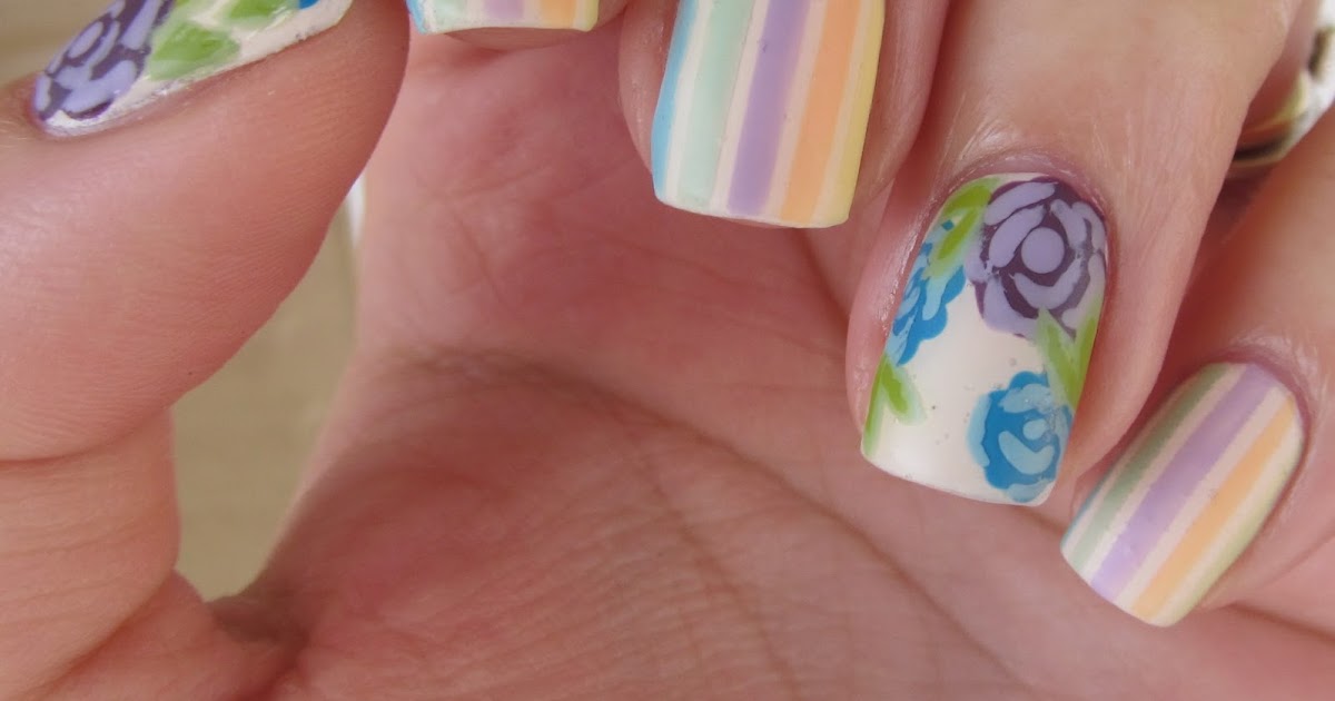 1. Pastel Blue and White Floral Nail Art - wide 6