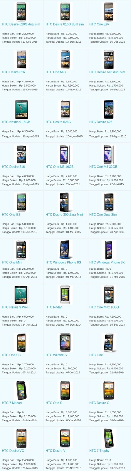 Daftar Harga Hp HTC Februari 2016 Daftar Harga Hp HTC Februari 2016