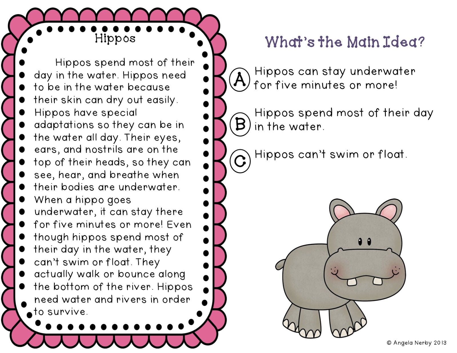 Main idea freebies
