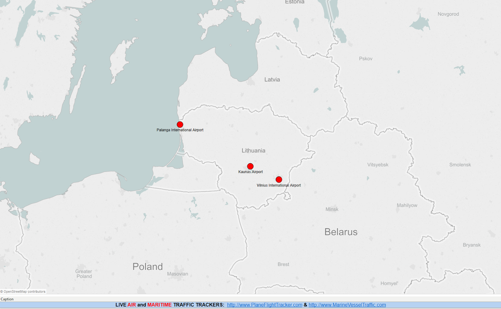 LITHUANIA AIRPORTS MAP Plane Flight Tracker