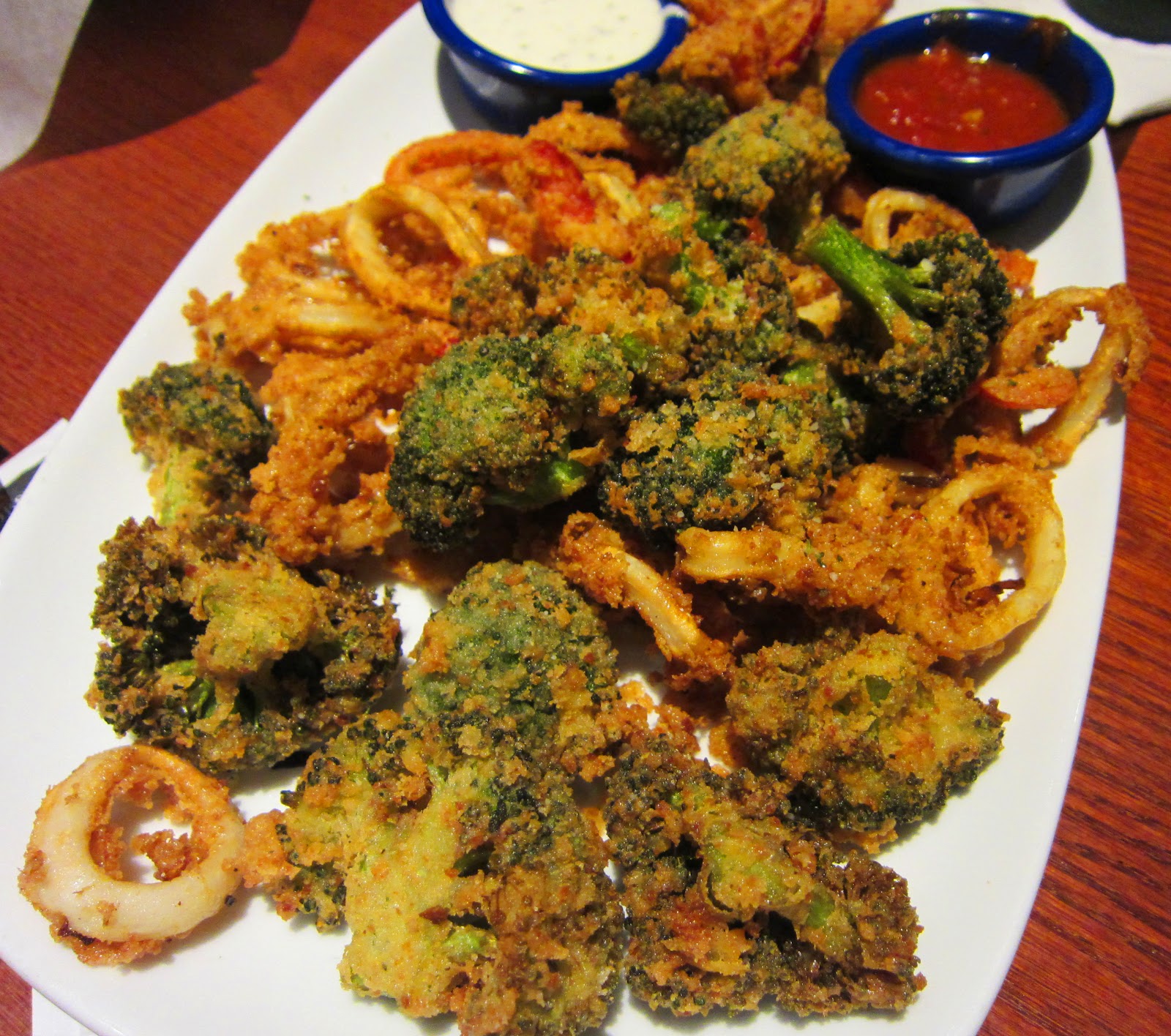 crispy calamari and vegetables red lobster