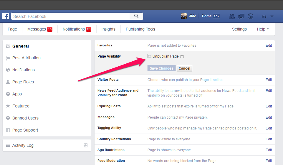 how to set your facebook account to public