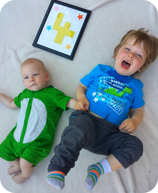 4 month old and 22 month old, brothers, toddler and baby brother