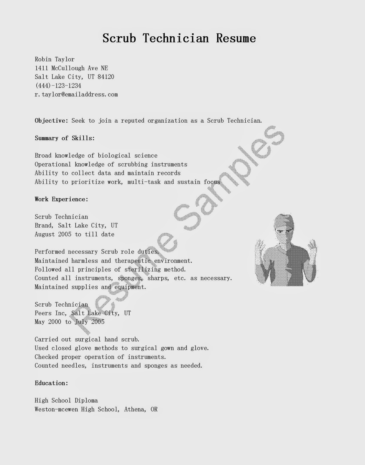 Resume Samples Scrub Technician Resume Sample
