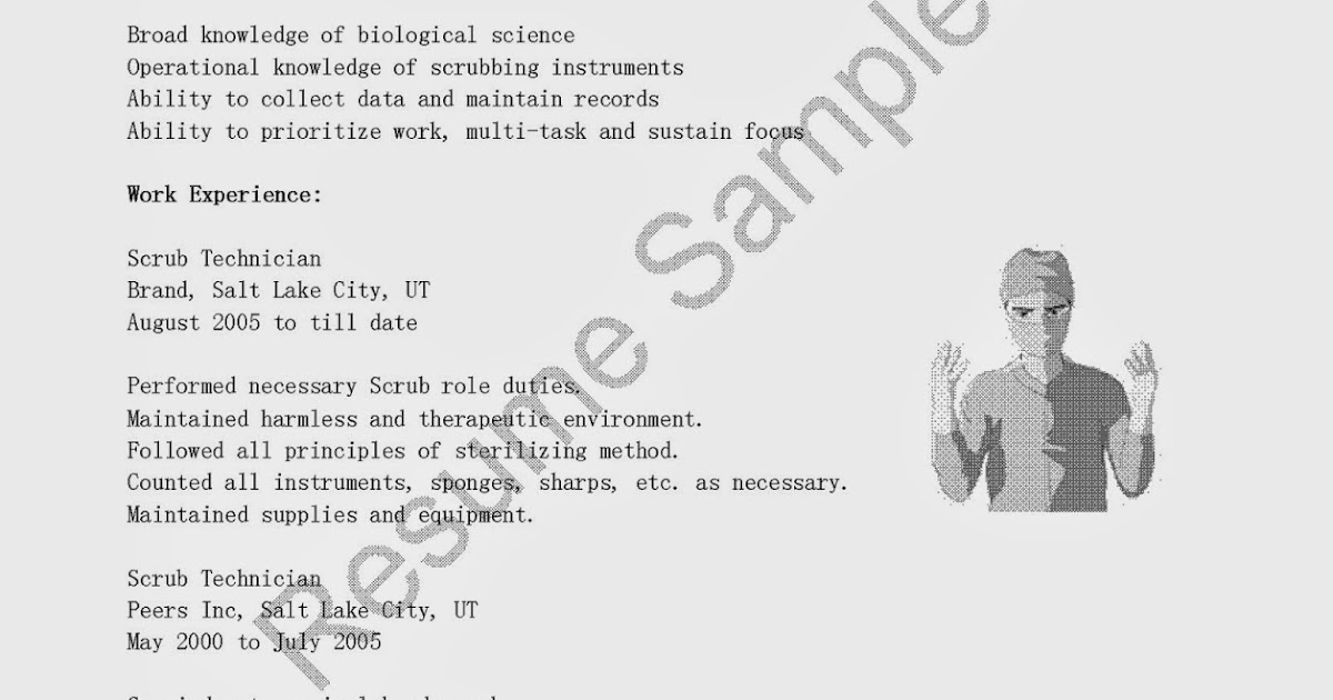 Resume Samples Scrub Technician Resume Sample