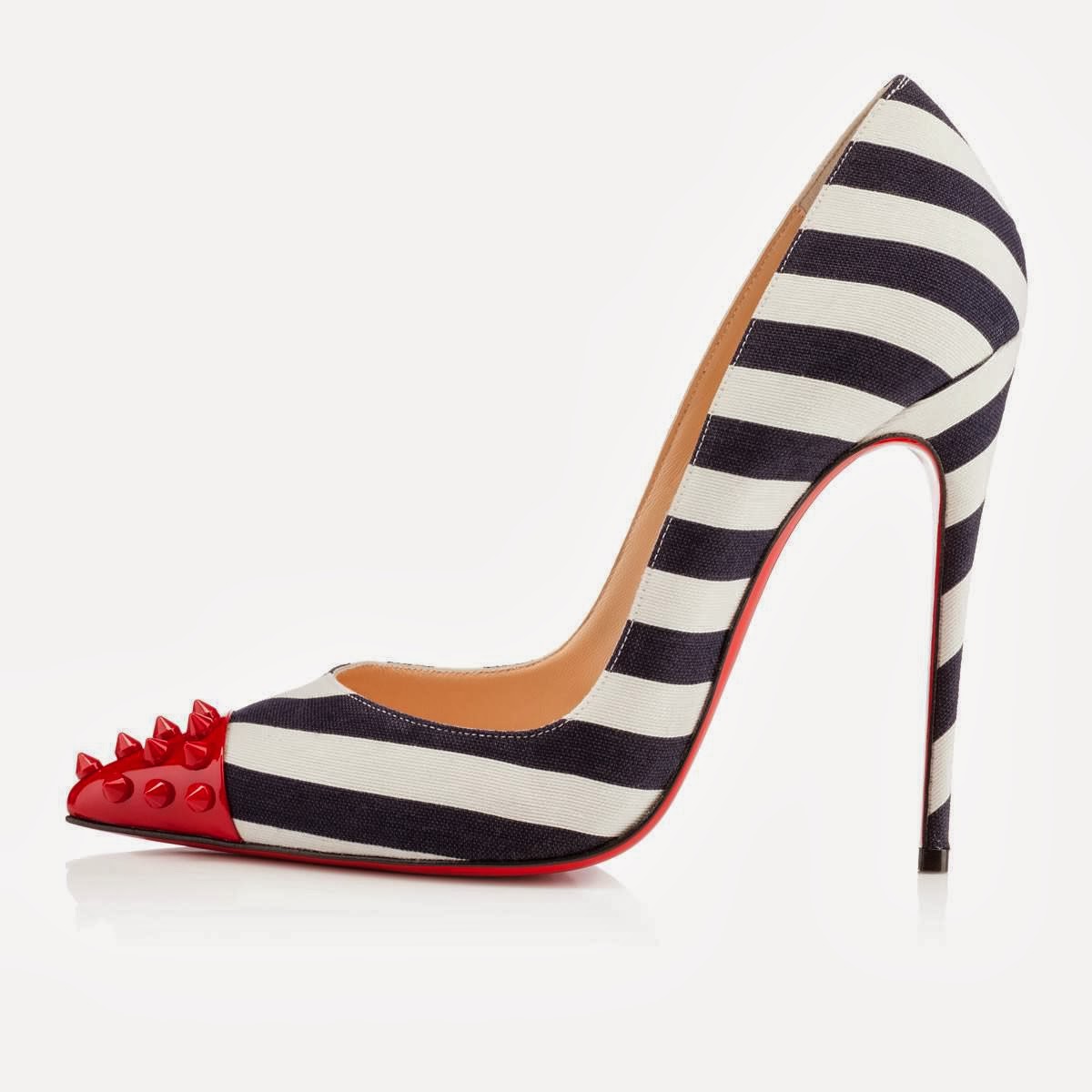 Totalwrap: Christian Louboutin \u201cGeo Pump\u201d Navy Cotton Pumps Totalwrap: Christian Louboutin \u201cGeo Pump\u201d Navy Cotton Pumps