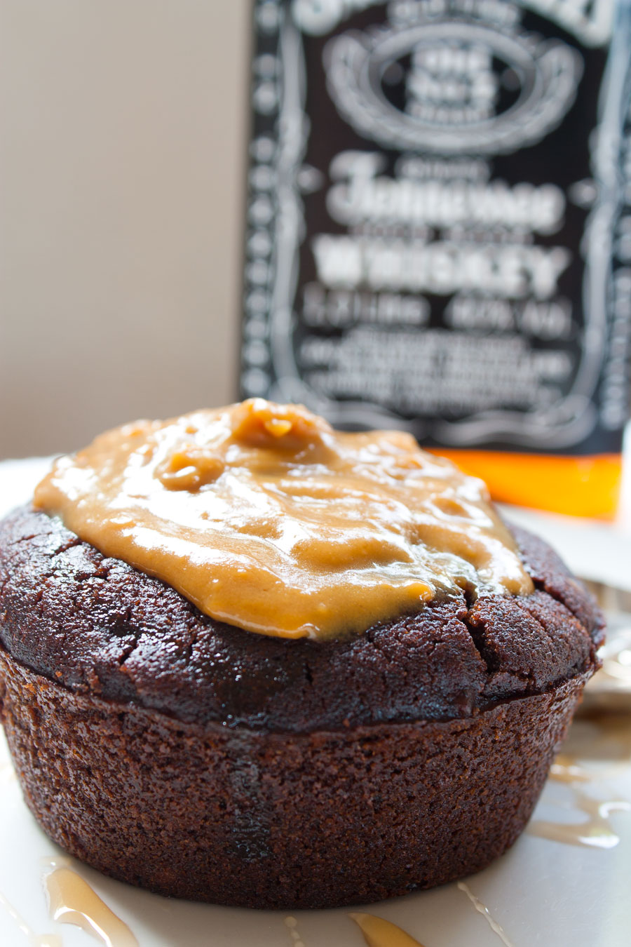 Delissimon Chocolate Pudding Cake with Caramel Whiskey Sauce