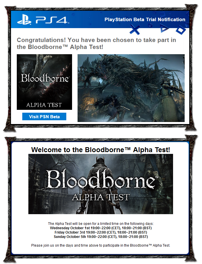 Bloodborne EU Alpha Test