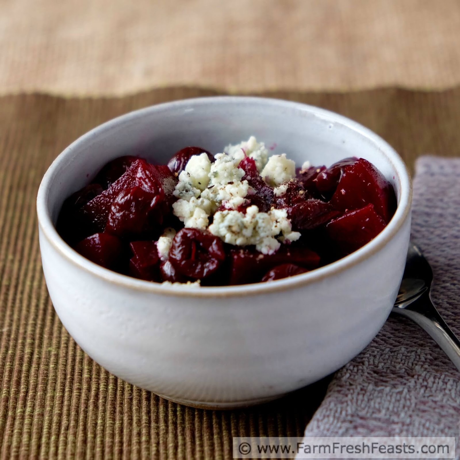 Farm Fresh Feasts A Beet, Blue Cheese and Cherries Appetizer