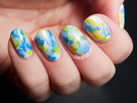 Sharpie watercolored gel nail art by @chalkboardnails