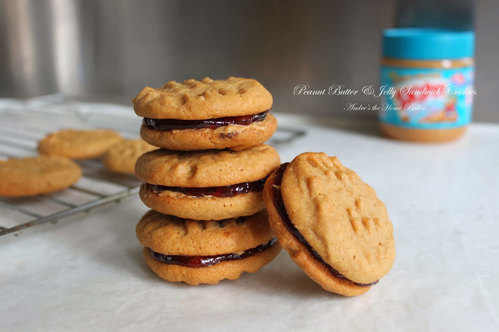 ♥ PB&J Peanut Butter & Jelly Sandwich Cookies ♥ Andre's the Home Baker