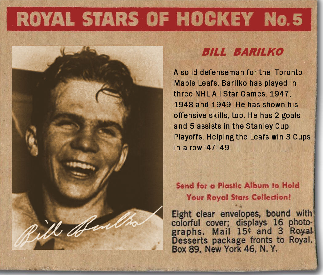 Bill Barilko Hockey Trading Card Database