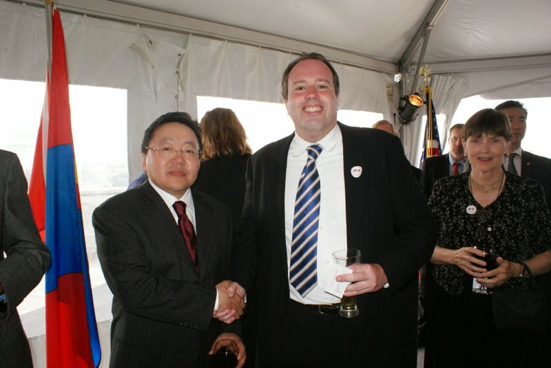 Ralph Winnie Jr. with the Mongolian President