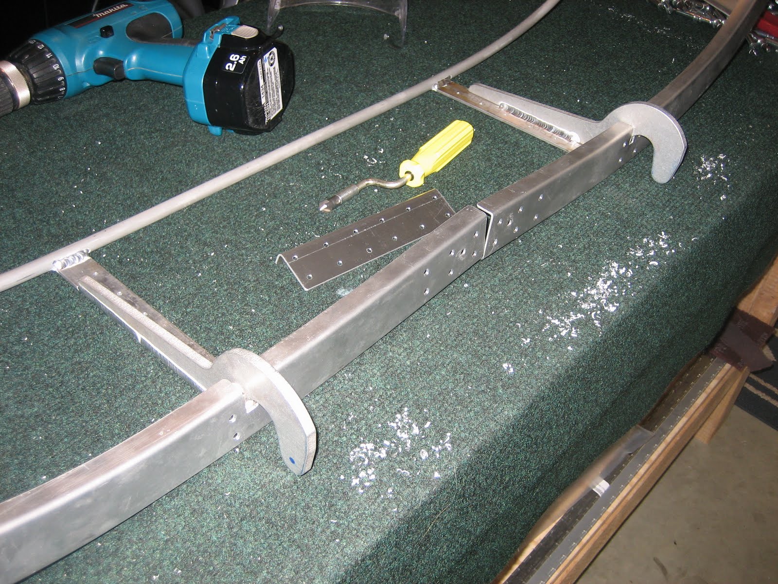 Chad and Bekah's RV7 Initial Riveting of Canopy Frame