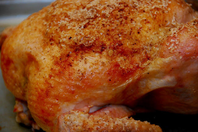 close up of roasted chicken