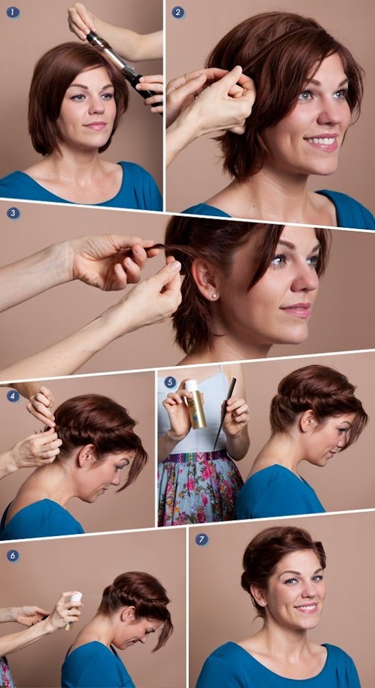 Quick romantic hairstyle for short hair