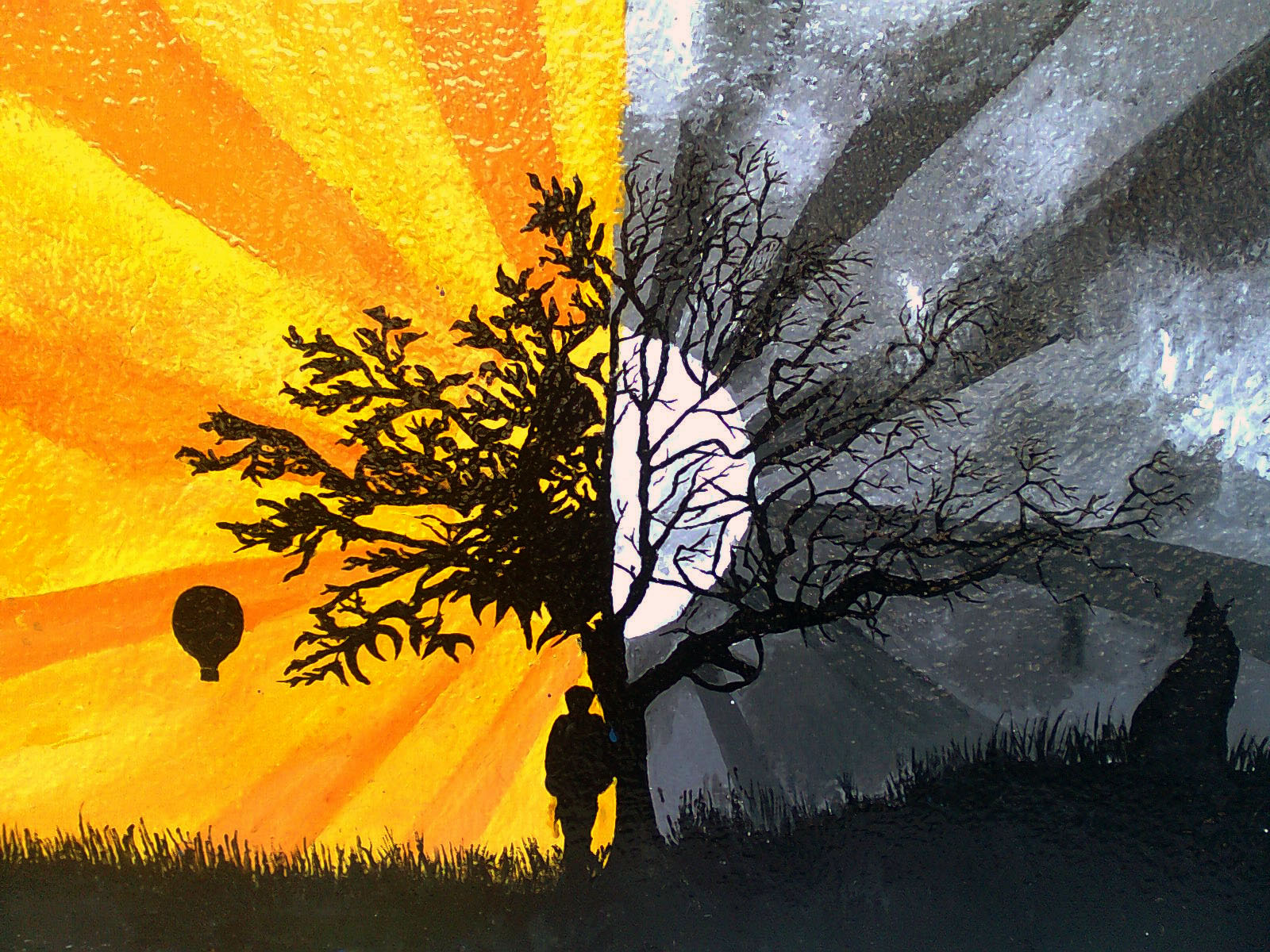Wall Painting Of Day And Night