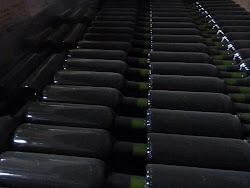The bottles of wine packaged horizontally