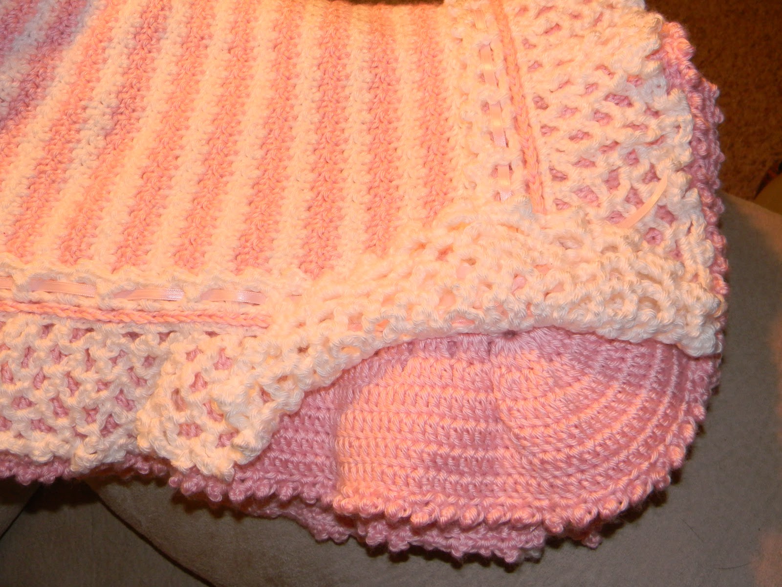 Sassy's Crafty Creations Crochet Double Ruffle Baby Girl Blanket
