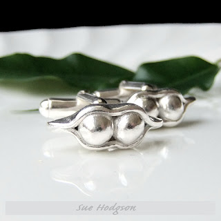 silver pea pod cufflinks by sue hodgson