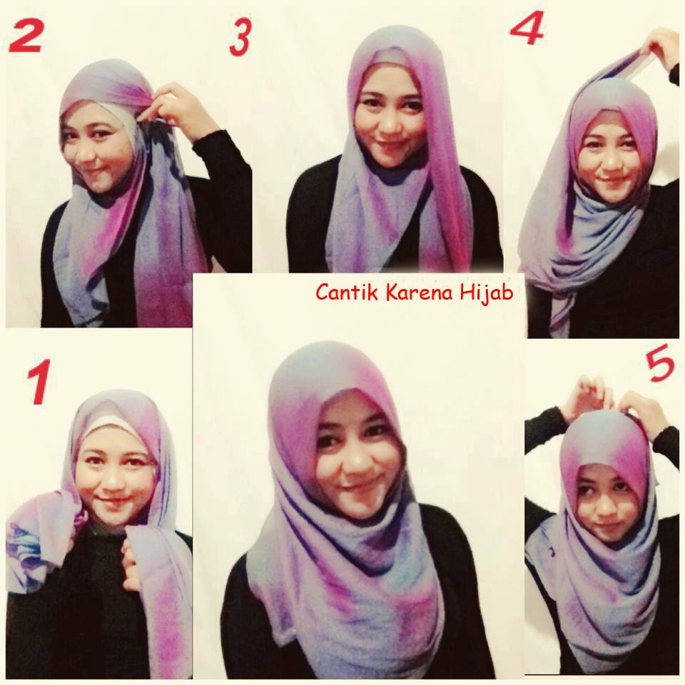 cara pakai jilbab pasmina gliter modis