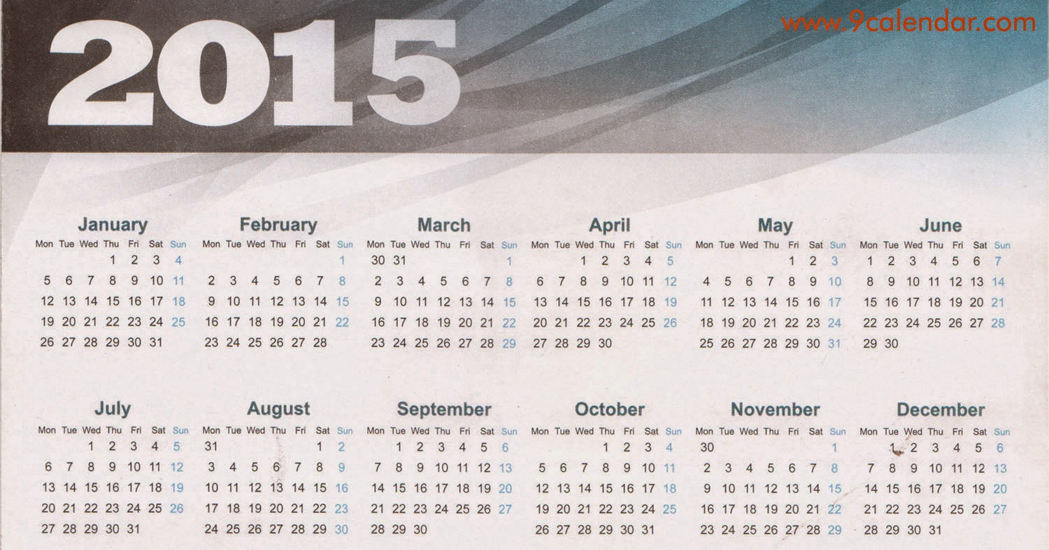 12 month calendar 2015