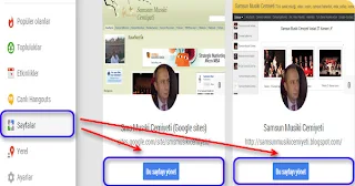 Google+ sayfaların seçimi