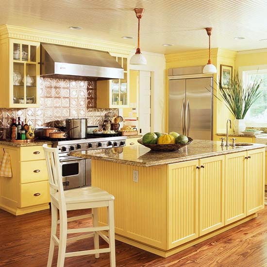Modern Furniture: Traditional Kitchen Design Ideas 2011 With Yellow Color