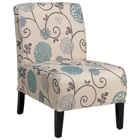 Olson Blue And Taupe Floral Armless Accent Chair Everything Olson Blue and Taupe Floral Armless Accent Chair - Olson Blue And Taupe Floral Armless Accent Chair Everything
