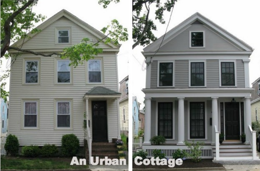 An Urban Cottage Greek Revival Exterior Renovation Before And After