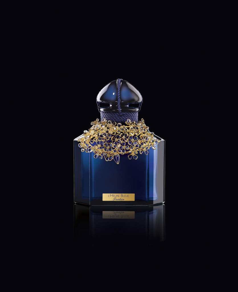 Vintage Guerlain L'Heure Bleue perfume presentation from 1912 empty bottle