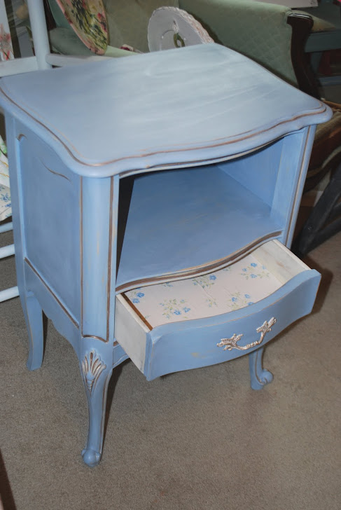 Louis Blue side table, $225