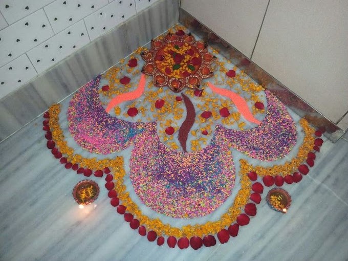 Rangoli Designs at the Corner, Corner Rangoli Designs, Corner Rangolis