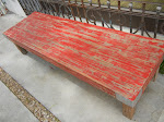 Mesa en  pinotea "Roja" 1,80 x 0,60 m
