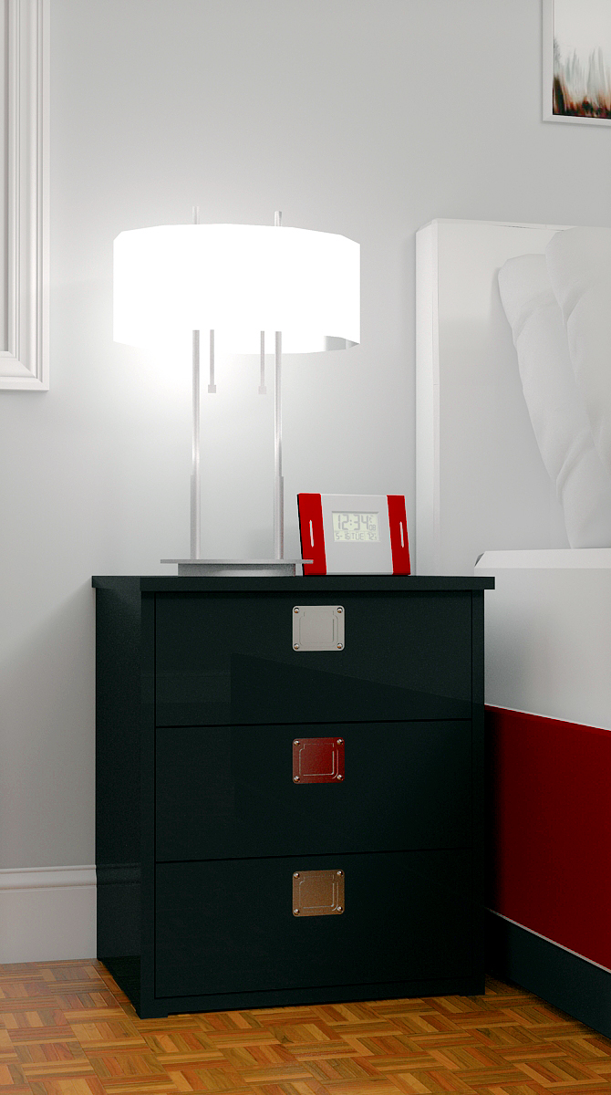 Simple Contemporary Black Nightstand Plans