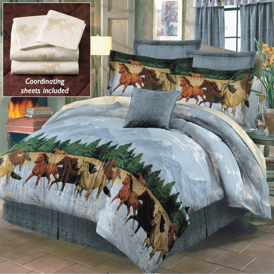Bedding set Horse running water edge Horse Themed Fashion