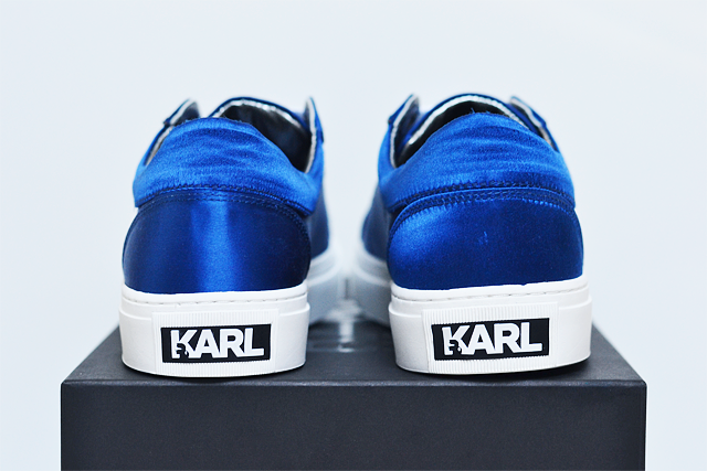 Karl lagerfeld, k by karl, electric blue, sneakers, satin, designer sneakers, 2015, collection, street style, zalando