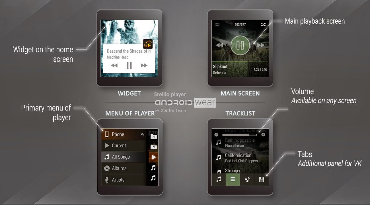 android wear music player