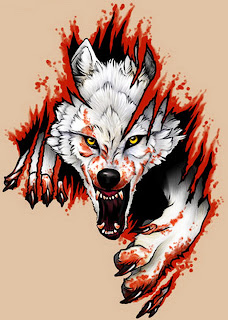 head wolf tattoo classic design