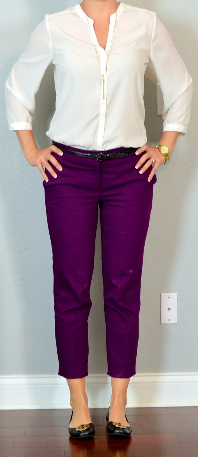 purple and white outfit