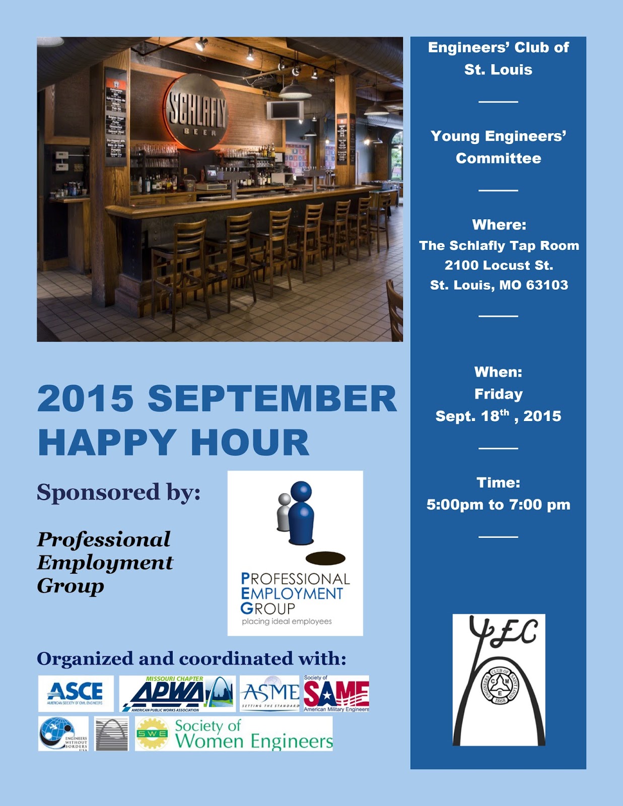 Yafstl Young Engineer S Club Happy Hour This Friday 9 18 2015